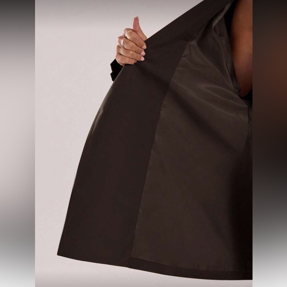 Dark brown trench coat belted jacket - Picture 8 of 8